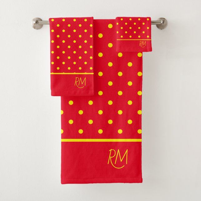 Monograma de puntos rojos con amarillo  (In situ)