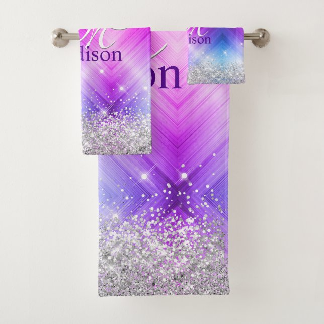 Monograma de purpurina plateado fino y malteado (In situ)