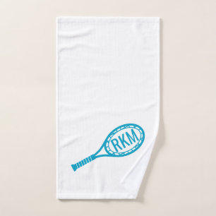 Monograma de raqueta de tenis con toalla de mano p
