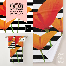 Monograma de rayas negras de Moda de amapola