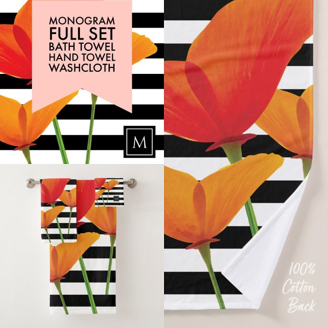 Monograma de rayas negras de Moda de amapola (Subido por el creador)