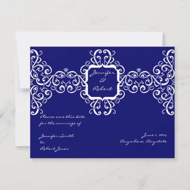 Monograma de romance blanco salva la tarjeta de fe (Anverso)