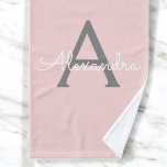 Monograma de Rubor Gris rosa moderno con guión de<br><div class="desc">Planificador de bloc de notas en monograma de escritura simple rosa y gris de Rubor. Esto hace que el dulce perfecto cumpleaños 16,  boda,  ducha de novia,  aniversario,  ducha de bebé o fiesta de soltera sea regalo para alguien que ama el lujo glam y los estilos de moda.</div>