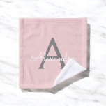 Monograma de Rubor Gris rosa moderno con guión de<br><div class="desc">Planificador de bloc de notas en monograma de escritura simple rosa y gris de Rubor. Esto hace que el dulce perfecto cumpleaños 16,  boda,  ducha de novia,  aniversario,  ducha de bebé o fiesta de soltera sea regalo para alguien que ama el lujo glam y los estilos de moda.</div>