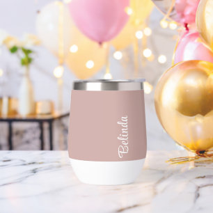 Monograma de script, nombre personalizado rosado
