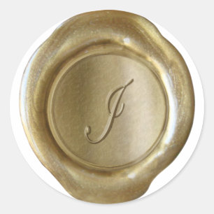 Monograma de sello de cera - Oro - Script I -