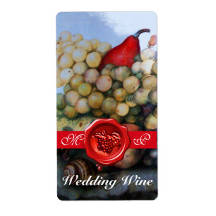 MONOGRAMA DE SELLO DE CERVAS ROJAS DE BODA DE FRUT