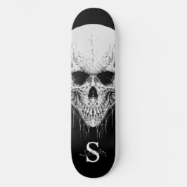 monograma de skateboard gris