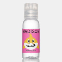 Monograma de tiburón amarillo y rosa lindo bebé