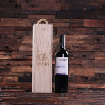 Monograma decorativo Caja de regalo de vino de mad<br><div class="desc">Una caja de vino de una botella.</div>