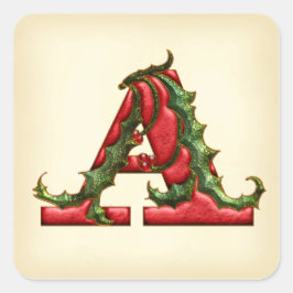 Monograma del acebo del navidad sellos para sobres