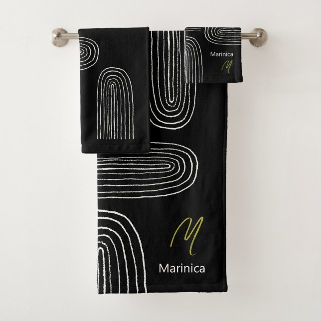 Monograma del arcoiris de la Moda Boho Mid Century (In situ)