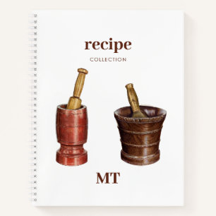 Monograma del libro de cocina de la receta de gran