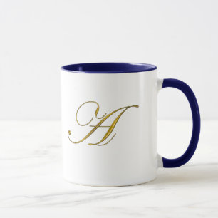 Monograma del oro tazas de un café