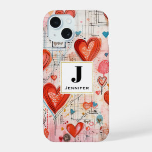 Monograma del patrón de amor caprichoso de los cor