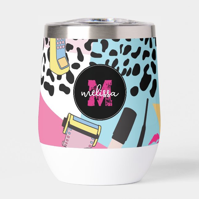 Monograma del patrón de los años noventa del retro (Frente)