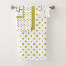 Monograma del patrón del círculo dorado blanco mod