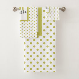 Monograma del patrón del círculo dorado blanco mod