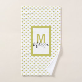 Monograma del patrón del círculo dorado blanco mod