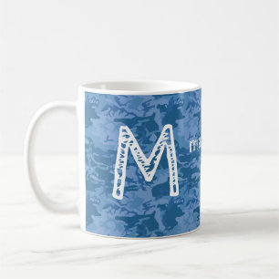 Monograma del personalizado y nombre tazas de camu