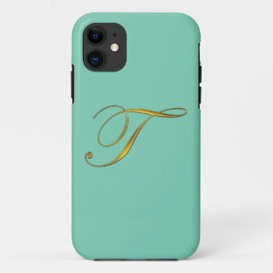 Monograma dorado Primer Funda T Iphone 6