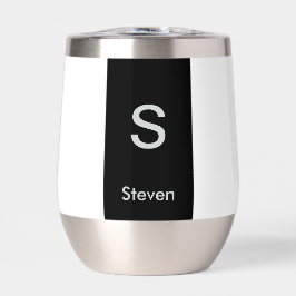 Monograma dos tonos moderno negro y blanco