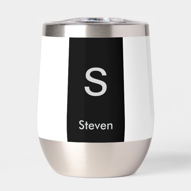 Monograma dos tonos moderno negro y blanco (Frente)