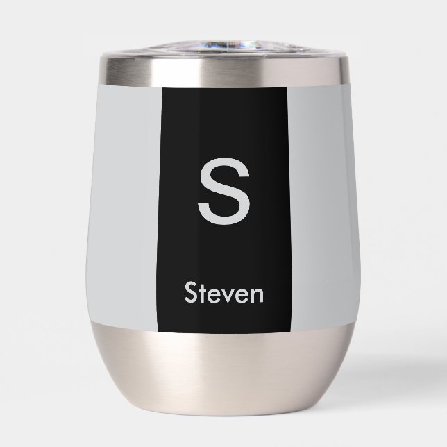 Monograma dos tonos negro moderno y gris (Frente)