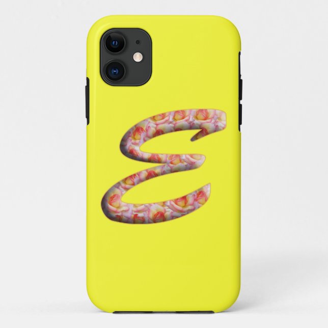 Monograma E en Rosas Patrón Iphone 5 fundas (Reverso)