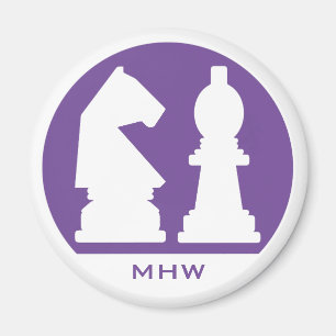 Monograma e imán de color del personalizado CHESS
