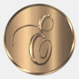 Monograma E Sello para sobres de bronce no METÁLIC