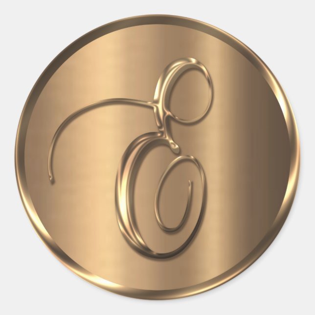 Monograma E Sello para sobres de bronce no METÁLIC (Anverso)