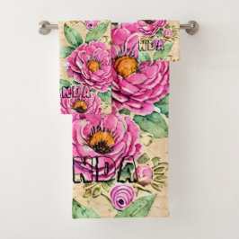 Monograma elegante a mano floral Rústico