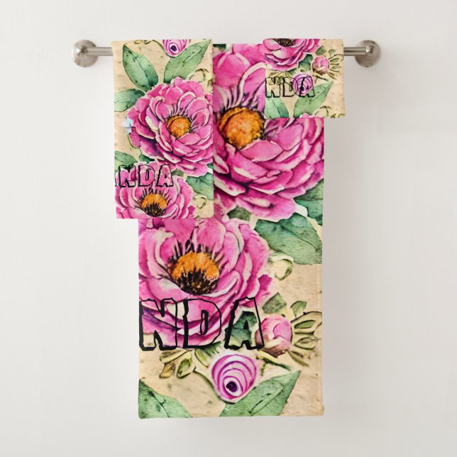 Monograma elegante a mano floral Rústico (In situ)