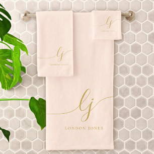 Monograma elegante Baño de Moda minimalista Rubor