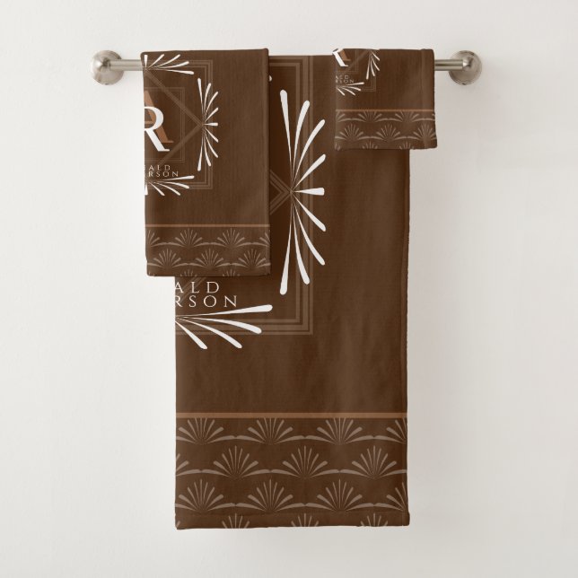 Monograma elegante de marco marrón (In situ)