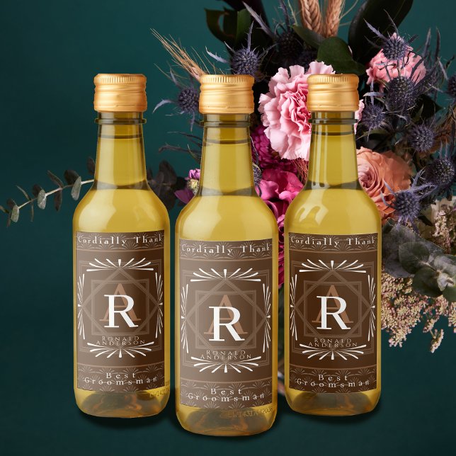 Monograma elegante de marco marrón (Modern stylish Monogram Design. )