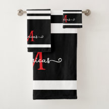 Monograma Elegante de Nombre Personalizado en Blan