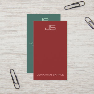 Monograma elegante de tarjeta de visita vertical m