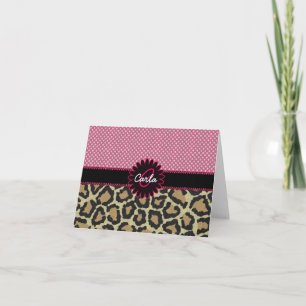Monograma elegante del estampado leopardo y del