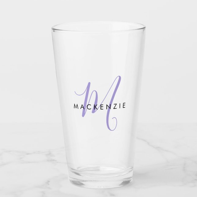 Monograma elegante estilo lavanda moderna (Anverso)