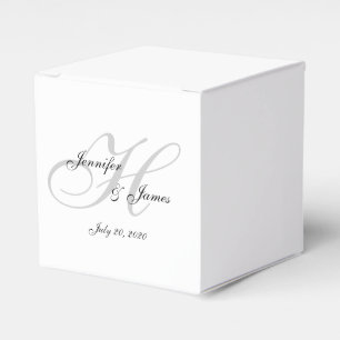 Monograma elegante H Cajas favoritas de bodas