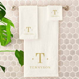 Monograma Elegante Moda Mínima Marfil Oro Blanco