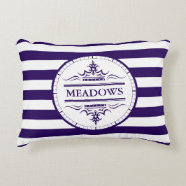 Monograma Elegante Naval Náutica Almohada de acent