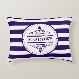Monograma Elegante Naval Náutica Almohada de acent