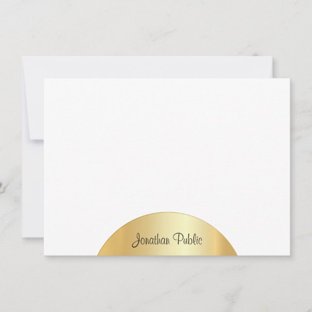 Monograma elegante plantilla caligrafiado Faux Gol (Anverso)