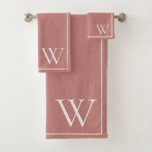 Monograma Elegante Rosa Marrón Minimalista Con Est