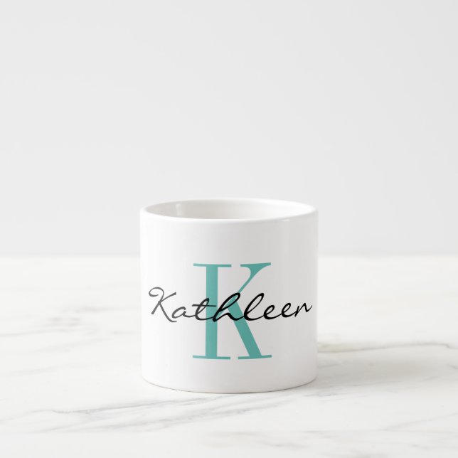 Monograma elegante y personalizado para taza de es (Frente)