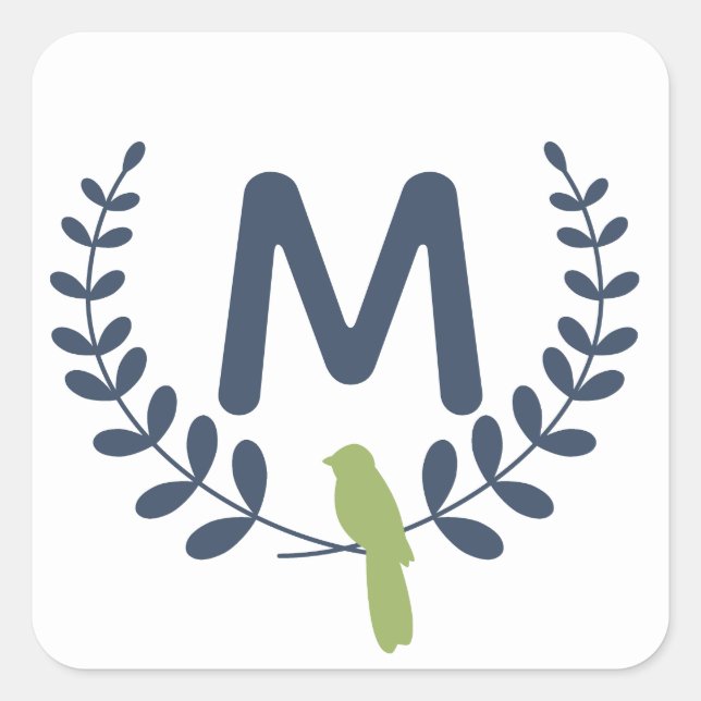 Monograma es pegatina de Navidad (Anverso)