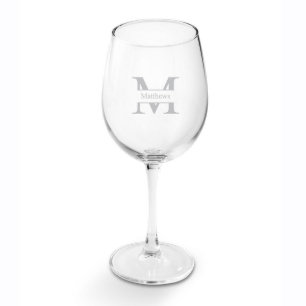 Monograma estampado clásico de 19 oz.Copa de vino